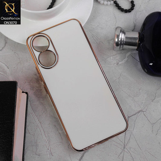 Vivo Y02s Cover - White - Side Colour Borders camera Protection Soft TPU Transparent Case
