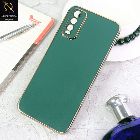 Vivo Y20i Cover - Green - Electroplating Silk Shiny Soft Case With Camera Protection