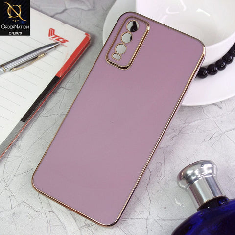Vivo Y12s Cover - Purple - Electroplating Silk Shiny Soft Case With Camera Protection