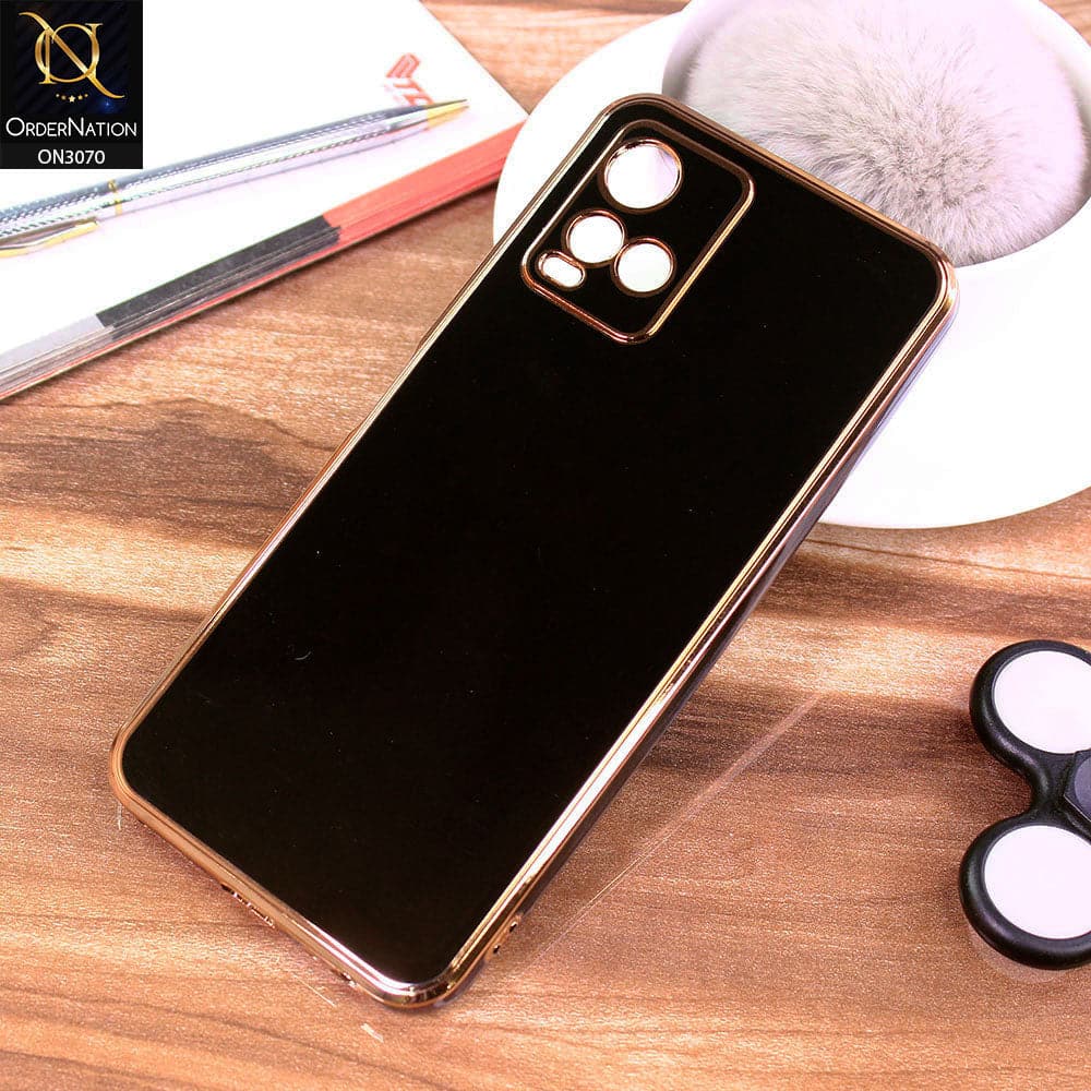 Vivo Y33s Cover - Black - Electroplating Silk Shiny Soft Case With Camera Protection
