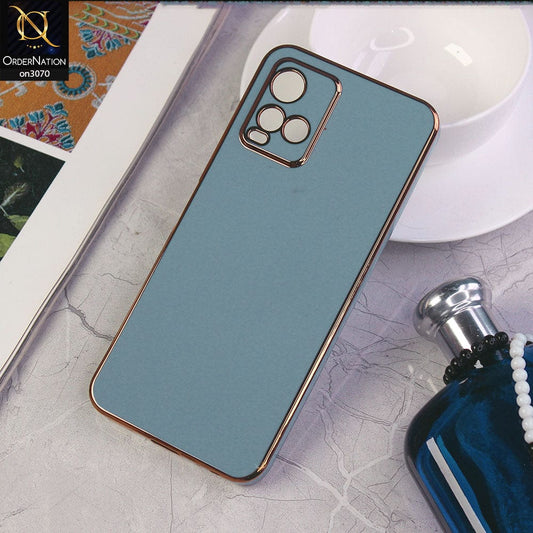 Vivo Y33t Cover - Carolina Blue - Electroplating Silk Shiny Soft Case With Camera Protection