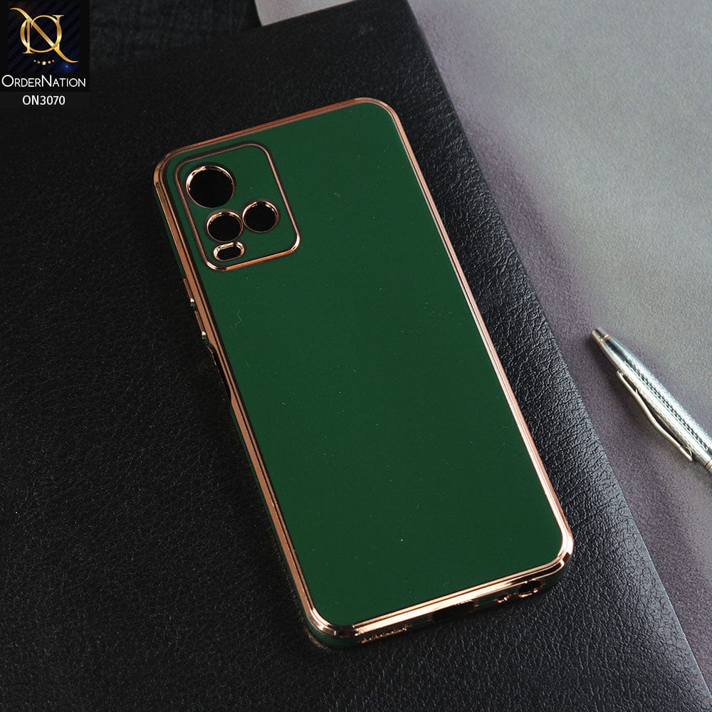 Vivo Y21 - Green - Electroplating Silk Shiny Soft Case With Camera Protection