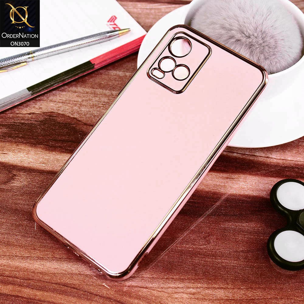 Vivo Y21g Cover - Pink - Electroplating Silk Shiny Soft Case With Camera Protection