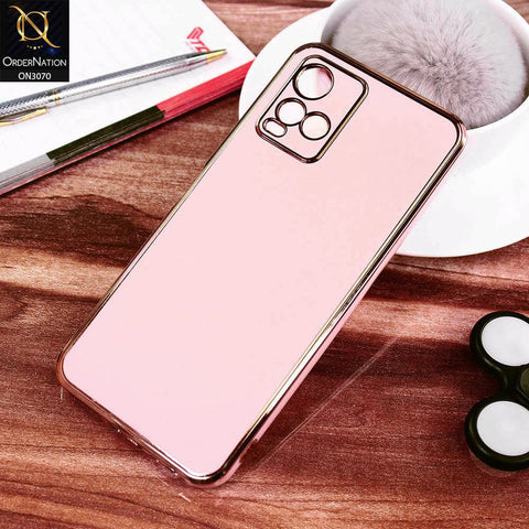 Vivo Y21g Cover - Pink - Electroplating Silk Shiny Soft Case With Camera Protection