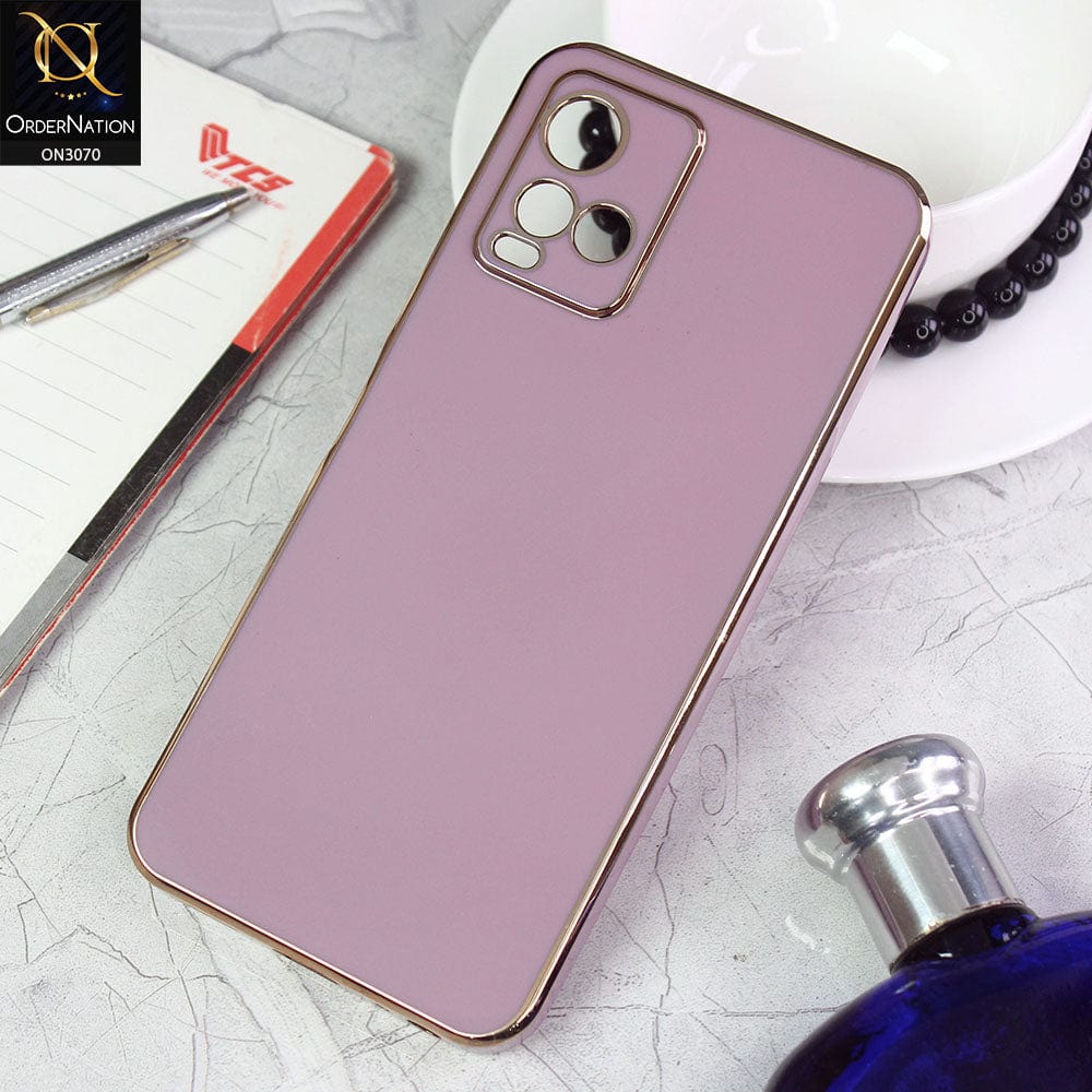 Vivo Y21 Cover - Purple - Electroplating Silk Shiny Soft Case With Camera Protection