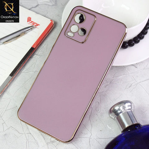 Vivo Y21 Cover - Purple - Electroplating Silk Shiny Soft Case With Camera Protection