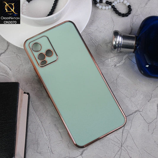 Vivo Y21 Cover - Sea Green - Side Colour Borders camera Protection Soft TPU Transparent Case