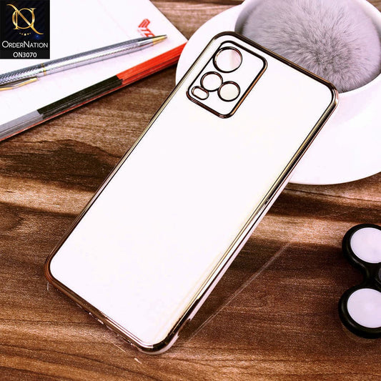 Vivo Y33t Cover - White - Electroplating Silk Shiny Soft Case With Camera Protection