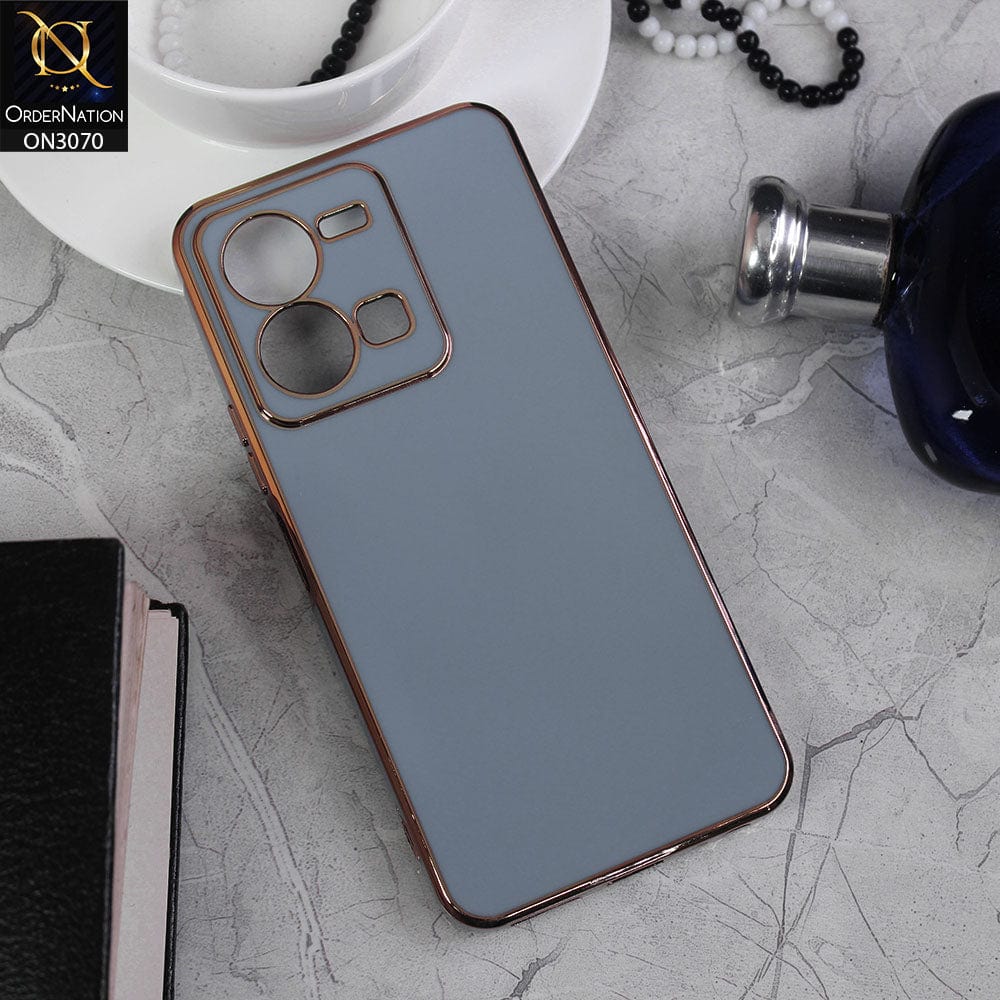 Vivo Y35 Cover - Carolina Blue - Side Colour Borders camera Protection Soft TPU Transparent Case