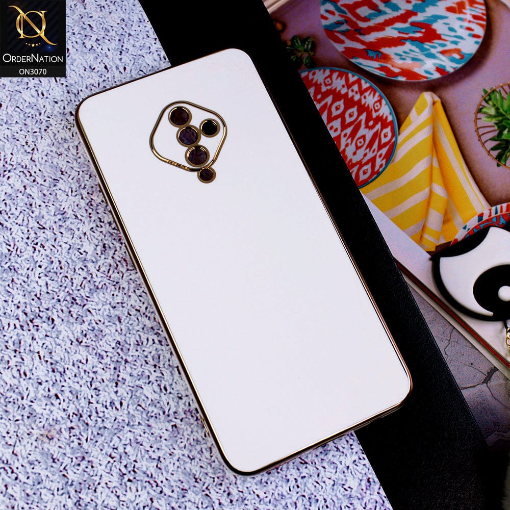 Vivo S1 Pro Cover - White - Side Colour Borders camera Protection Soft TPU Transparent Case