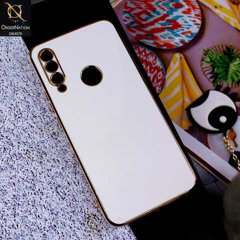 Huawei Y9 Prime 2019 Cover - White - Side Colour Borders camera Protection Soft TPU Transparent Case