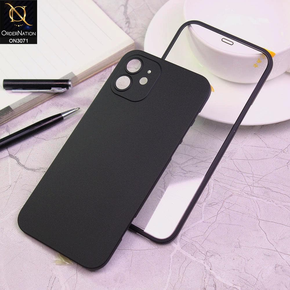 iPhone 12 Cover - Black - Ultra Thin Full Body Coverage Protective Matte Soft Case