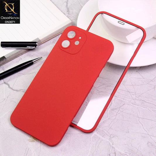 iPhone 12 Cover - Red - Ultra Thin Full Body Coverage Protective Matte Soft Case