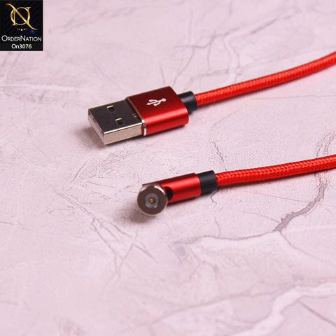 Red - Fast Charging Magnetic Cable 2021 540 Degree Rotatable Cable