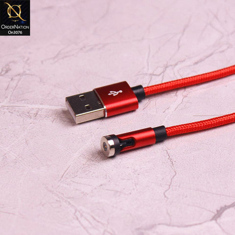 Red - Fast Charging Magnetic Cable 2021 540 Degree Rotatable Cable