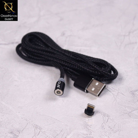Black - 2M - Lightning - OLAF Magnetic Braided LED Lightning 2 Meter Usb Charging Cable