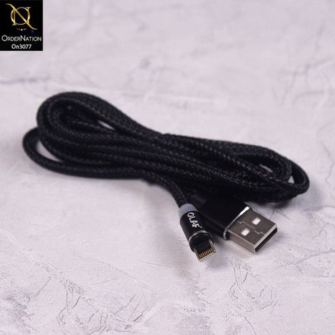 Black - 2M - Lightning - OLAF Magnetic Braided LED Lightning 2 Meter Usb Charging Cable