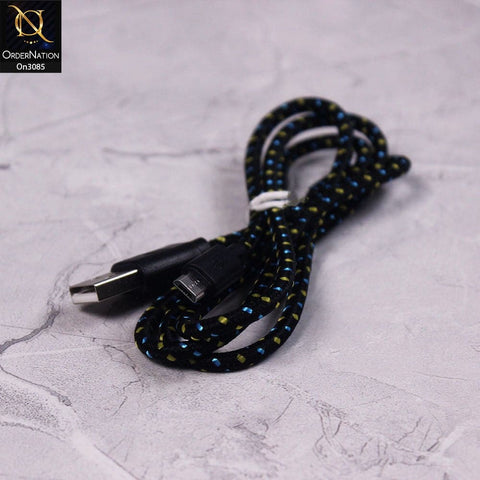 Black - 3M - Micro - Premium Quality Braided Wire Micro USB Cable Sync Nylon Woven Charger Cord