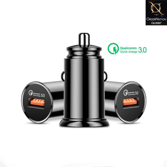 Black - SLS-B01 - Qualcomm 3.0 Quick Usb Car Charger For Latest iPhone, Samsung, Vivo, Infnix, Oppo, Xiaomi, etc Smartphones