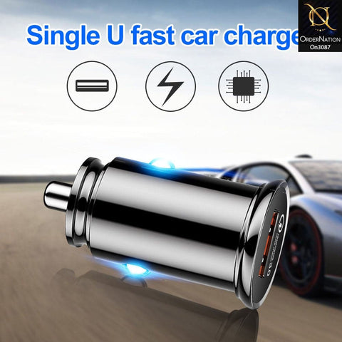 Black - SLS-B01 - Qualcomm 3.0 Quick Usb Car Charger For Latest iPhone, Samsung, Vivo, Infnix, Oppo, Xiaomi, etc Smartphones