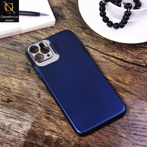 iPhone 11 Pro Max Cover - Blue - Ultra Thin Paperback Semi-Hard Case with Window Camera Protection