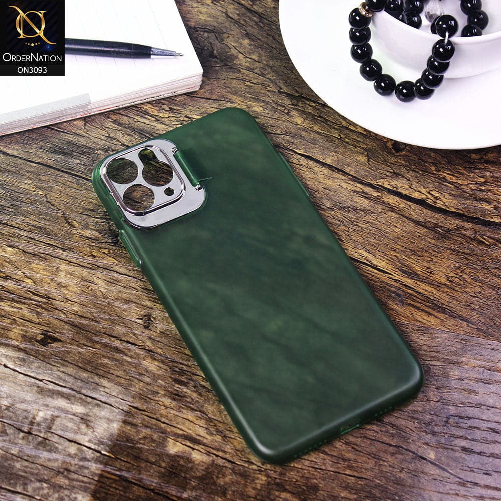 iPhone 11 Pro Max Cover - Green - Ultra Thin Paperback Semi-Hard Case with Window Camera Protection