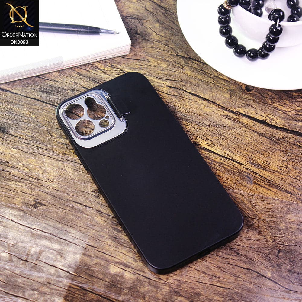 iPhone 12 Pro Cover - Black - Ultra Thin Paperback Semi-Hard Case with Window Camera Protection
