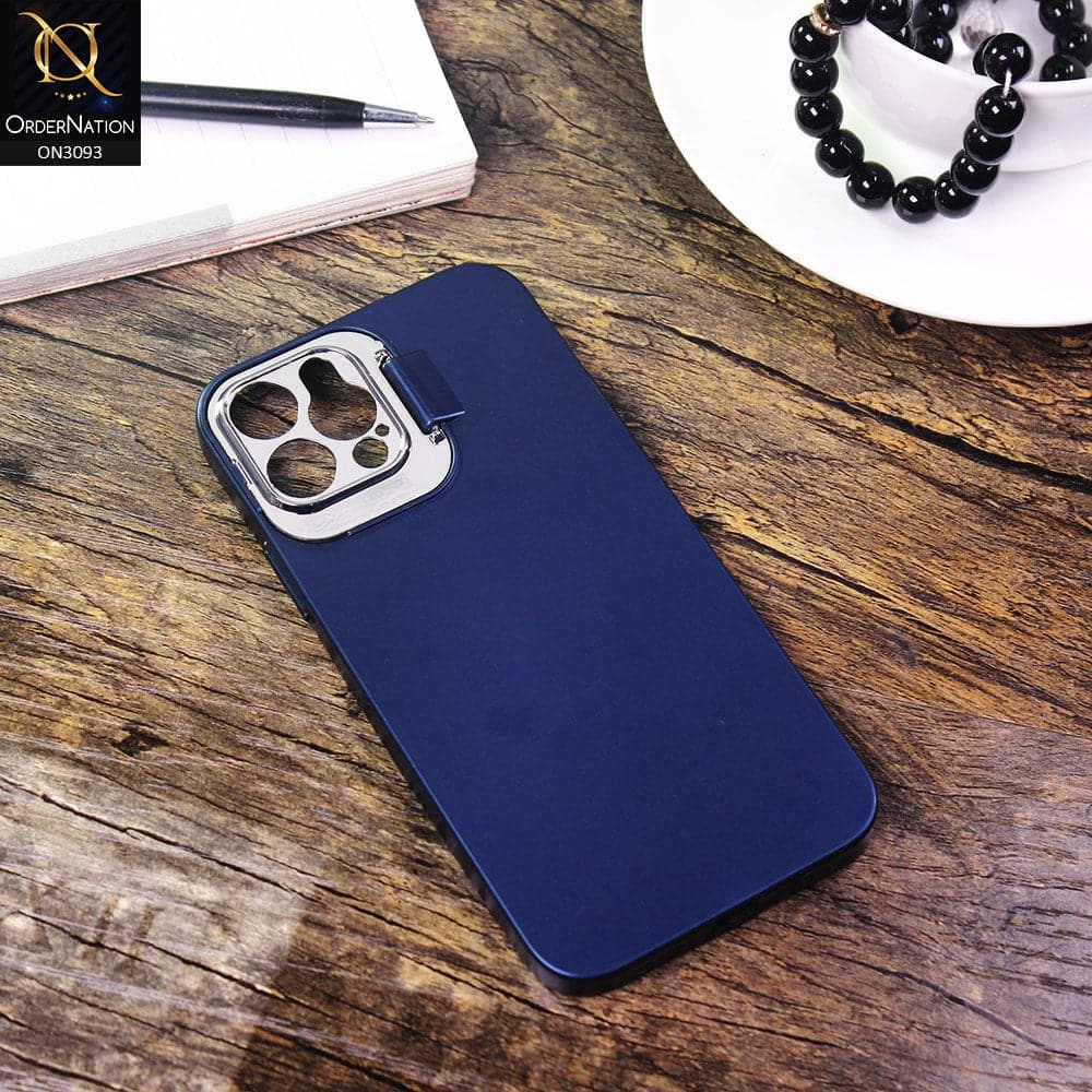 iPhone 12 Pro Cover - Blue - Ultra Thin Paperback Semi-Hard Case with Window Camera Protection