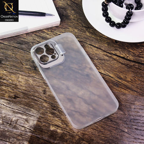 iPhone 12 Pro Cover - White - Ultra Thin Paperback Semi-Hard Case with Window Camera Protection