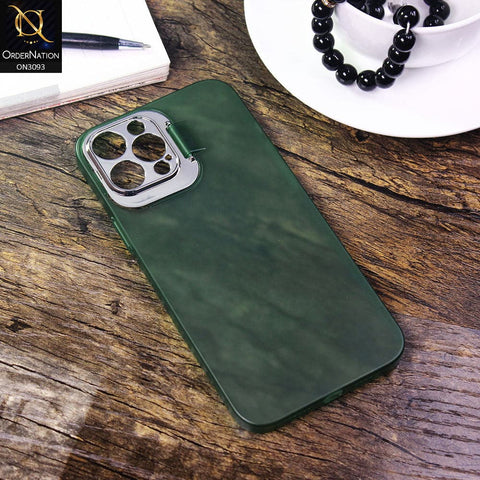 iPhone 12 Pro Max Cover - Green - Ultra Thin Paperback Semi-Hard Case with Window Camera Protection