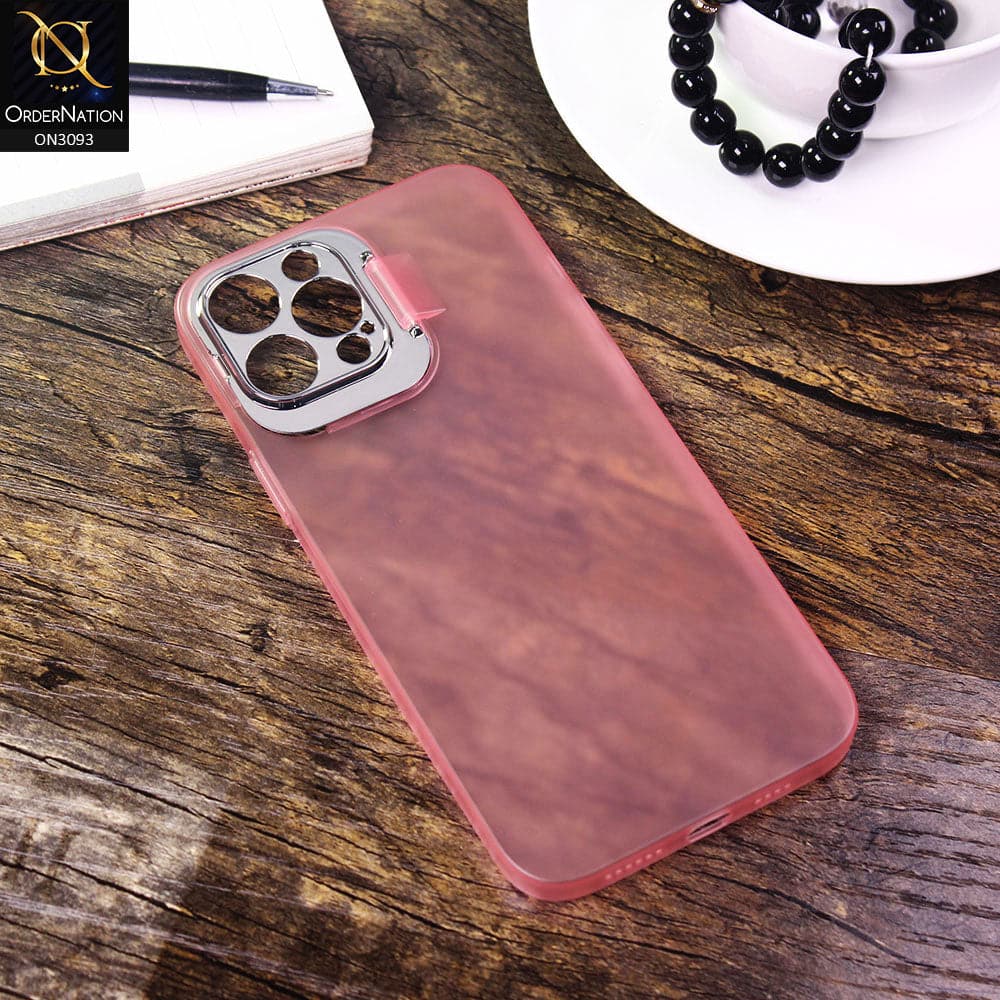 iPhone 12 Pro Max Cover - Pink - Ultra Thin Paperback Semi-Hard Case with Window Camera Protection