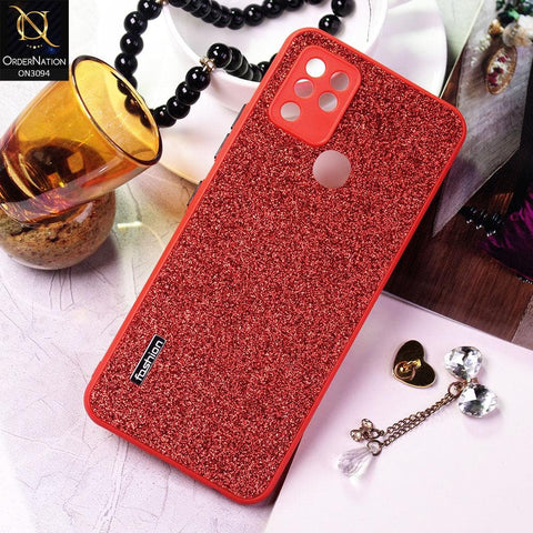 Infinix Hot 10 Cover - Red - Bling Sparking Glitter Back Shell Soft Border Camera Protection Case