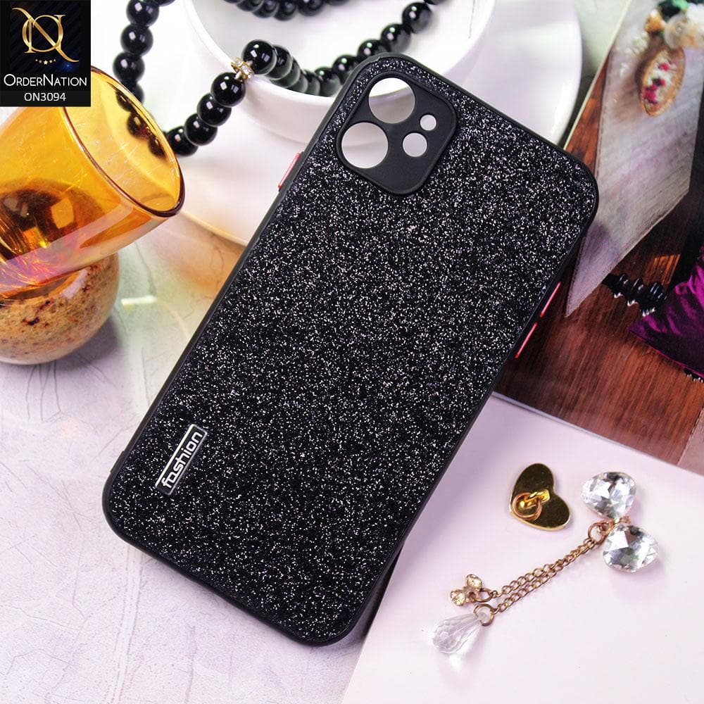 iPhone 11 Cover - Black - Bling Sparking Glitter Back Shell Soft Border Camera Protection Case