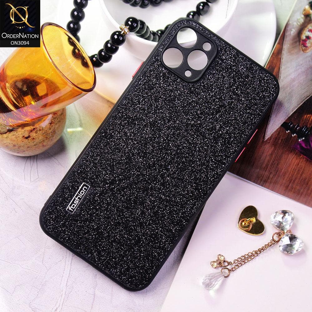 iPhone 11 Pro Cover - Black - Bling Sparking Glitter Back Shell Soft Border Camera Protection Case