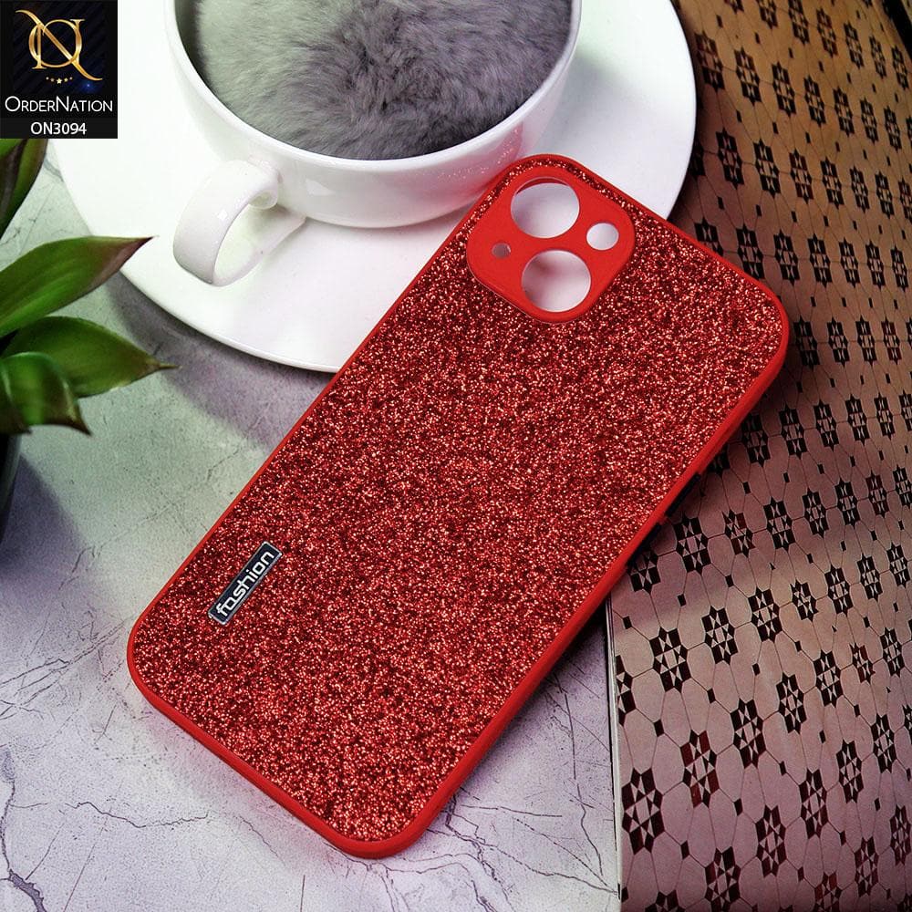 iPhone 13 Cover - Red - Bling Sparking Glitter Back Shell Soft Border Camera Protection
