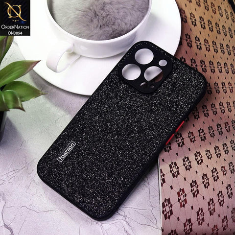 iPhone 13 Pro Cover - Black - Bling Sparking Glitter Back Shell Soft Border Camera Protection