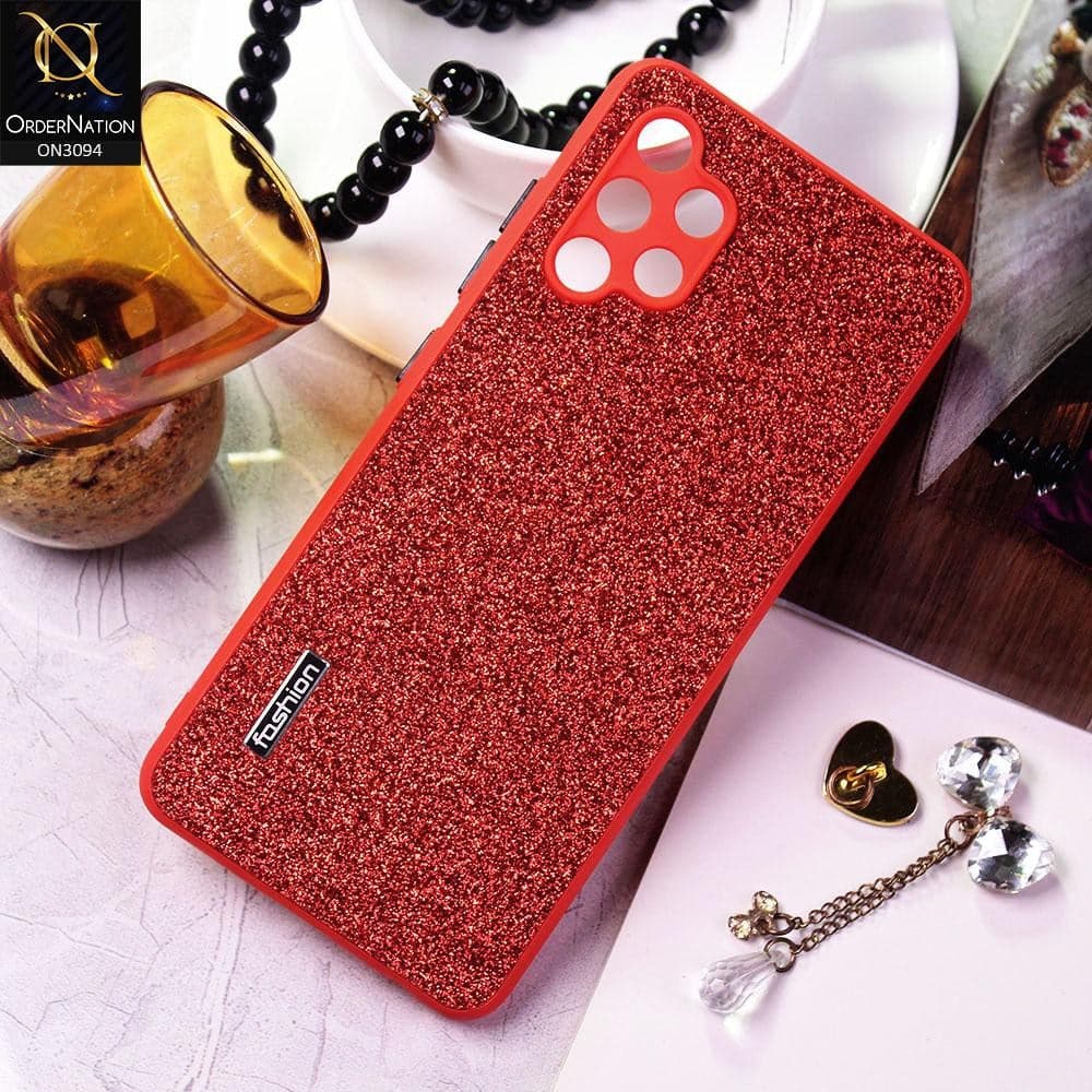 Samsung Galaxy A32 4G Cover - Red - Bling Sparking Glitter Back Shell Soft Border Camera Protection Case