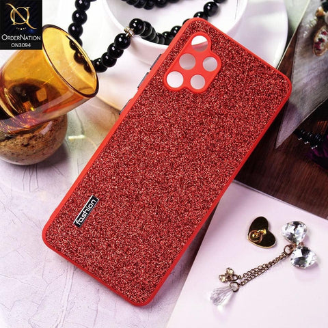 Samsung Galaxy A32 4G Cover - Red - Bling Sparking Glitter Back Shell Soft Border Camera Protection Case