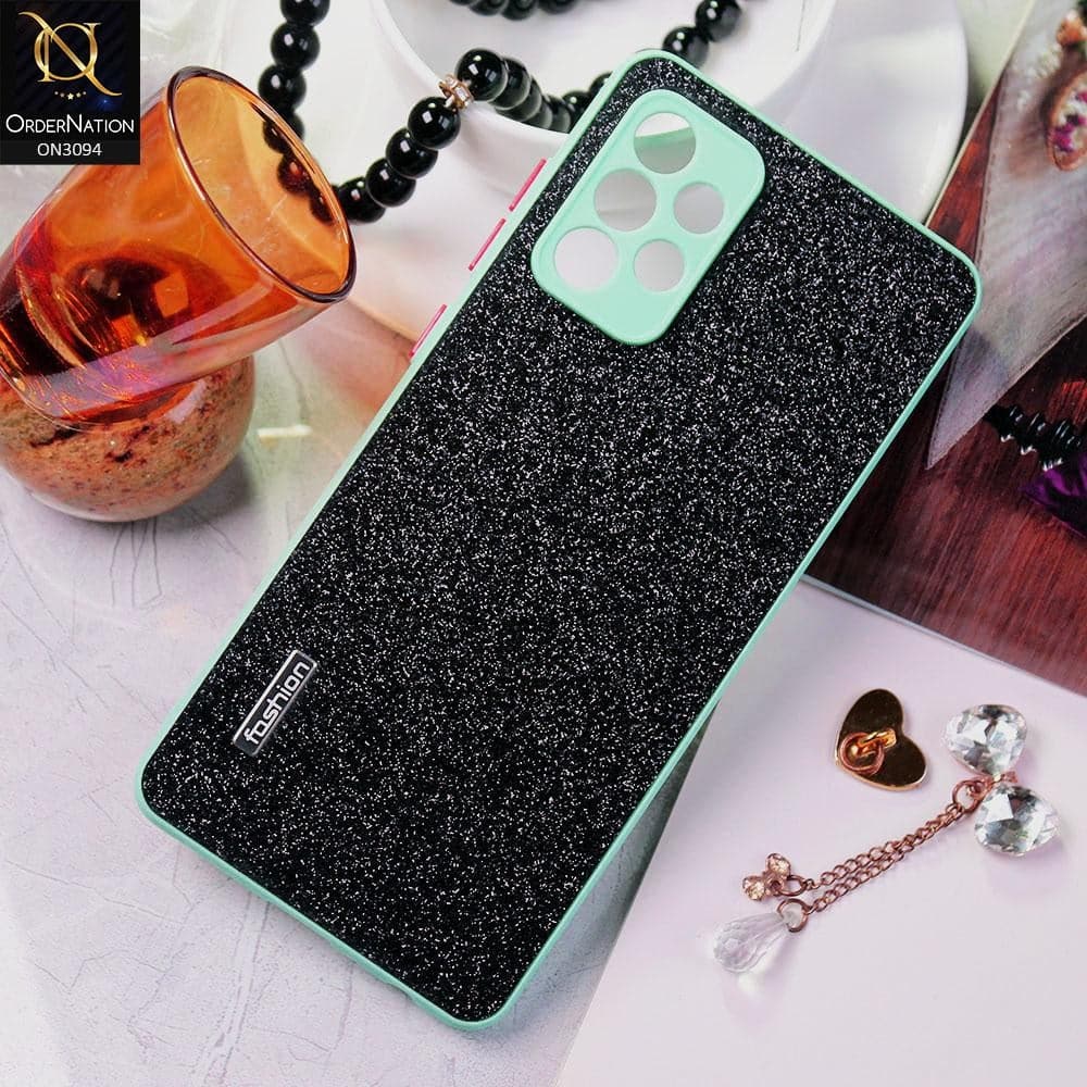 Samsung Galaxy A72 Cover - Sea Green - Bling Sparking Glitter Back Shell Soft Border Camera Protection Case