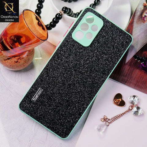 Samsung Galaxy A72 Cover - Sea Green - Bling Sparking Glitter Back Shell Soft Border Camera Protection Case