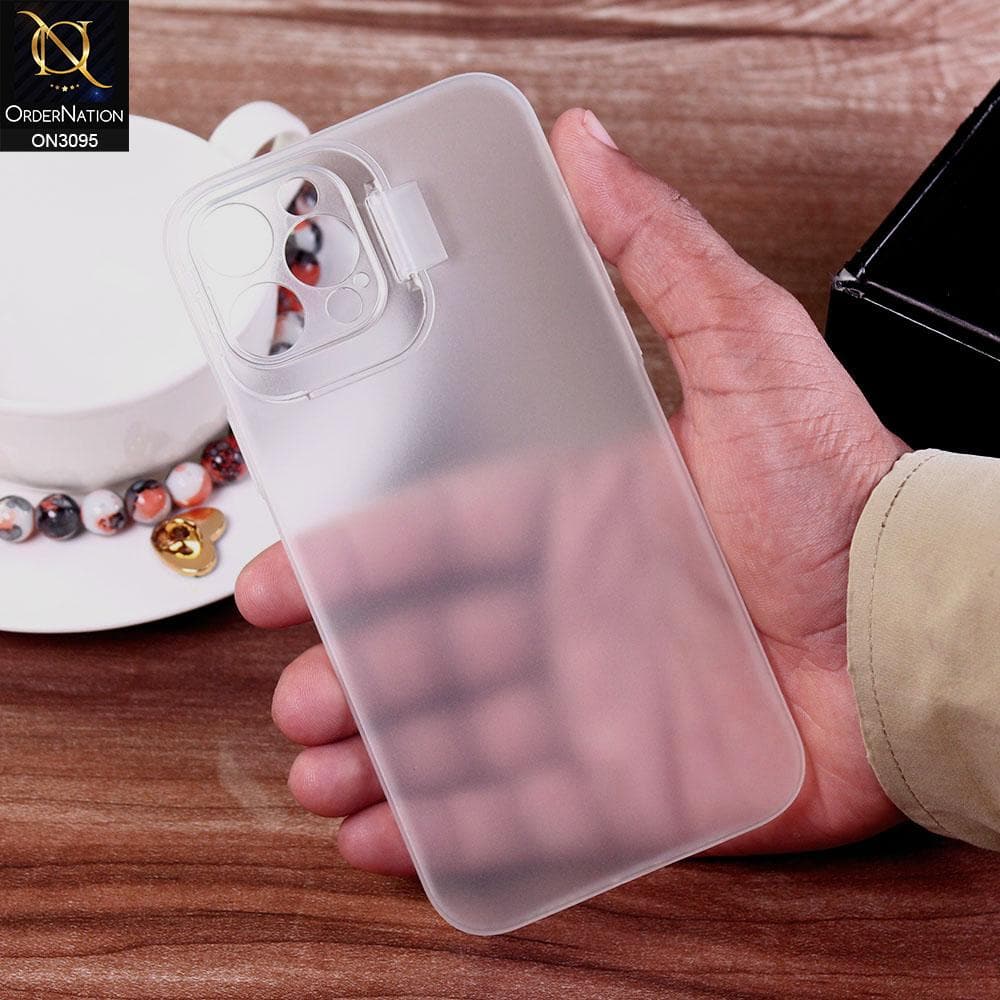 iPhone 12 Pro Max Cover - White - Ultra Thin Paper Back Semi-Hard  With Window Camera Protection Case