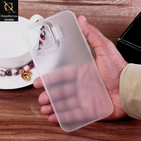 iPhone 12 Pro Max Cover - White - Ultra Thin Paper Back Semi-Hard  With Window Camera Protection Case
