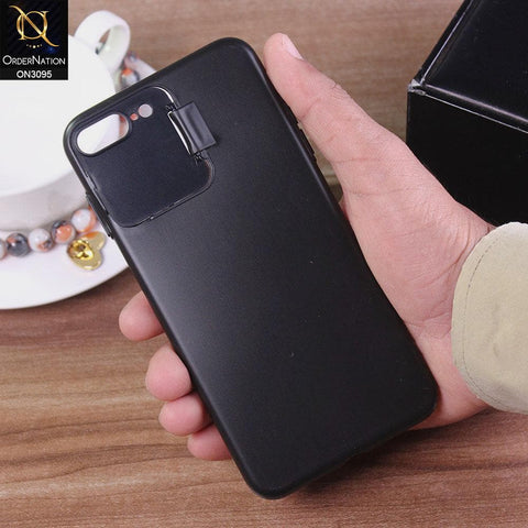 iPhone 8 Plus / 7 Plus Cover - Black - Ultra Thin Paper Back Semi-Hard  With Window Camera Protection Case