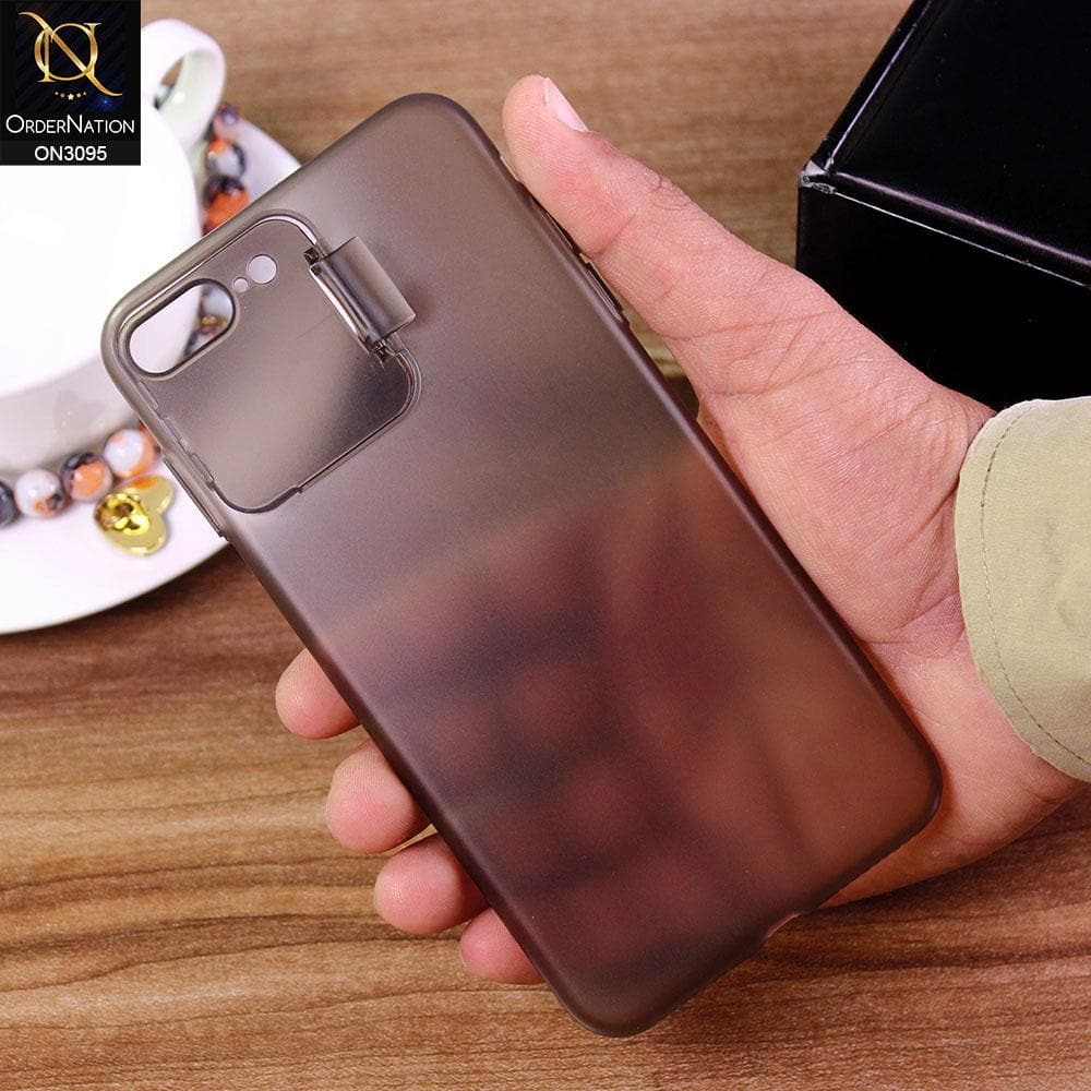 iPhone 8 Plus / 7 Plus Cover - Gray - Ultra Thin Paper Back Semi-Hard  With Window Camera Protection Case
