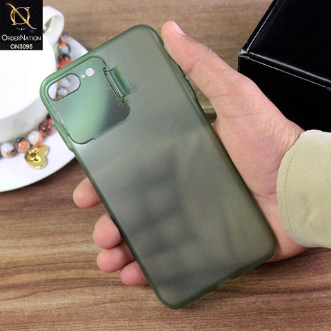 iPhone 8 Plus / 7 Plus Cover - Green - Ultra Thin Paper Back Semi-Hard  With Window Camera Protection Case