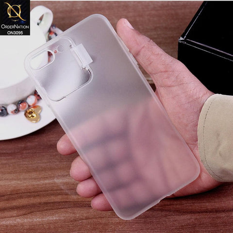 iPhone 8 Plus / 7 Plus Cover - White - Ultra Thin Paper Back Semi-Hard  With Window Camera Protection Case