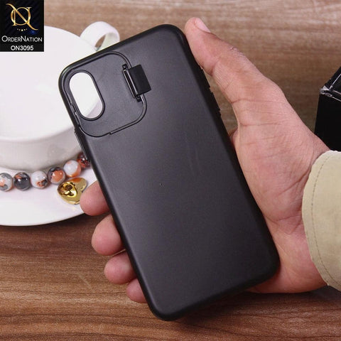 iPhone XS / X Cover - Black - Ultra Thin Paper Back Semi-Hard  With Window Camera Protection Case