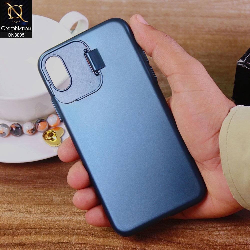 iPhone XS / X Cover - Blue - Ultra Thin Paper Back Semi-Hard  With Window Camera Protection Case
