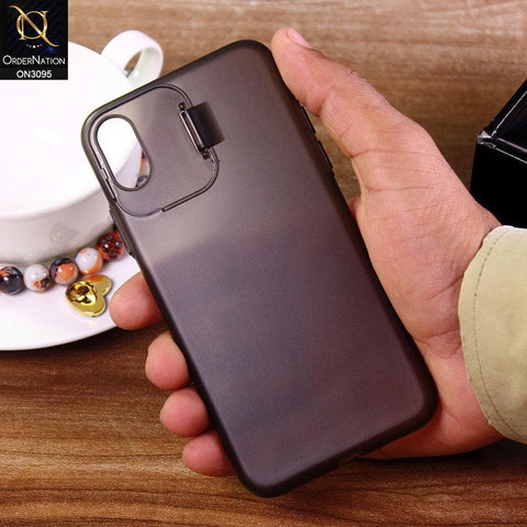iPhone XS / X Cover - Gray - Ultra Thin Paper Back Semi-Hard  With Window Camera Protection Case