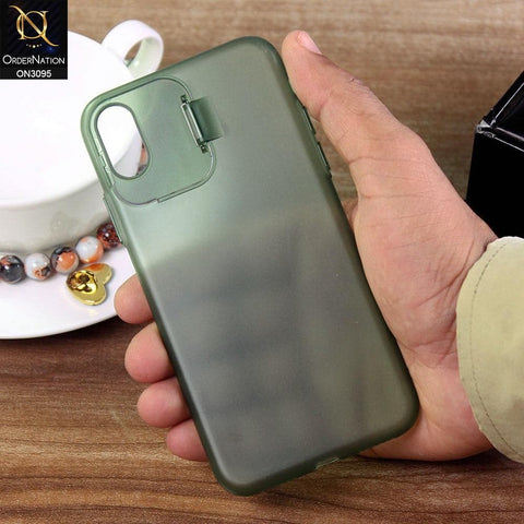 iPhone XS / X Cover - Green - Ultra Thin Paper Back Semi-Hard  With Window Camera Protection Case